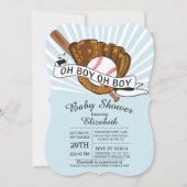 Modern Oh Boy Sports Baseball Boys Baby shower Kaart (Voorkant)