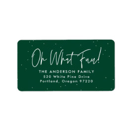 Modern Oh Wat Leuk Script Groen Retouradres Etiket