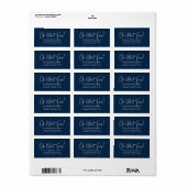 Modern Oh What Fun Script Navy Retouradres Etiket (Full Sheet)