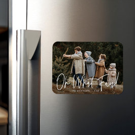 Modern Oh What Fun Script Vakantie Foto Magneet