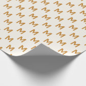 Modern Oker custom monogram patroon elegant Cadeaupapier (Hoek)