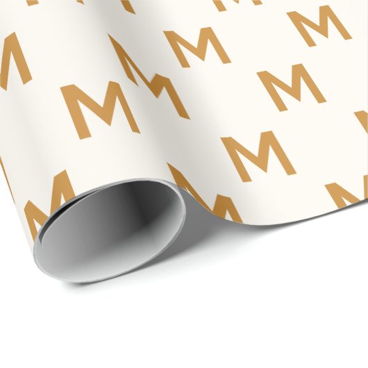 Modern Oker custom monogram patroon elegant Cadeaupapier (Rol Hoek)