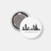 Modern Oklahoma City gestileerde skyline Magneet (Voorkant / Achterkant)