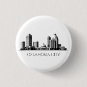Modern Oklahoma City gestileerde skyline Ronde Button 3,2 Cm (Voorkant)