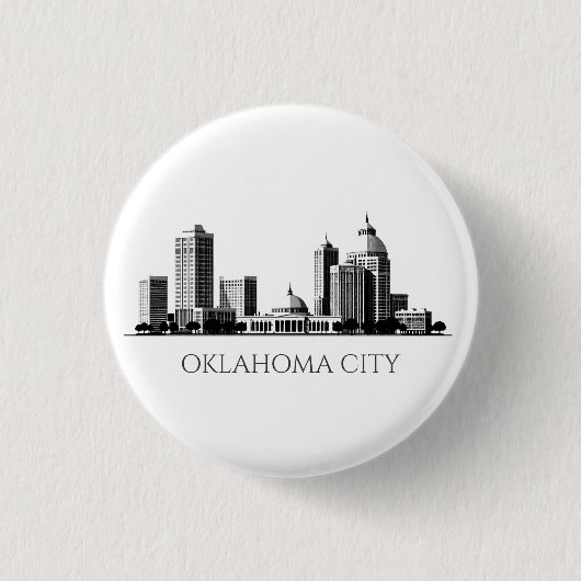 Modern Oklahoma City gestileerde skyline Ronde Button 3,2 Cm (Voorkant)