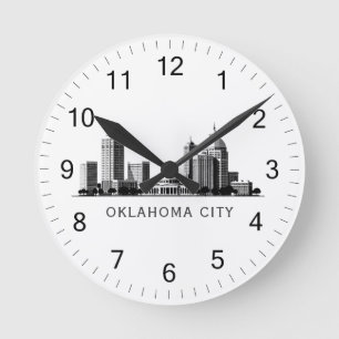 Modern Oklahoma City gestileerde skyline Ronde Klok