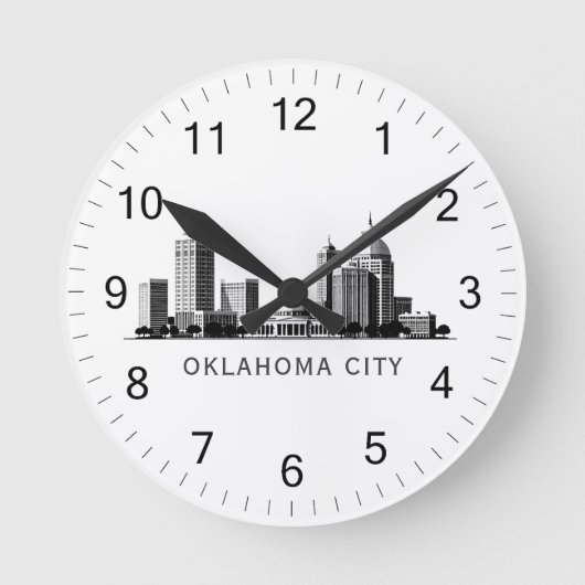 Modern Oklahoma City gestileerde skyline Ronde Klok (Voorkant)
