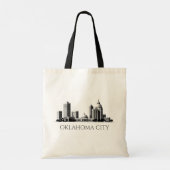 Modern Oklahoma City gestileerde skyline Tote Bag (Achterkant)