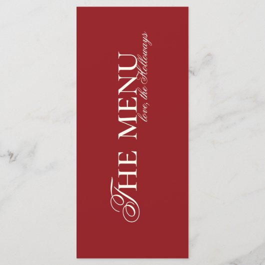 Modern Old Money Burgundy Wedding Dinner Menu (Achterkant)