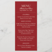 Modern Old Money Burgundy Wedding Dinner Menu (Voorkant)