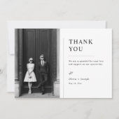 Modern Old Money Style Wedding Photo Bedankkaart (Voorkant)