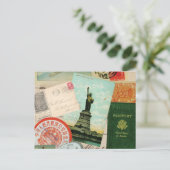 modern oldtimingreiscollage briefkaart (Staand voorkant)