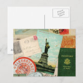 modern oldtimingreiscollage briefkaart (Voorkant / Achterkant)
