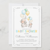 Modern Olifant Baby shower Minimalistisch Oerwoud  Kaart (Voorkant)