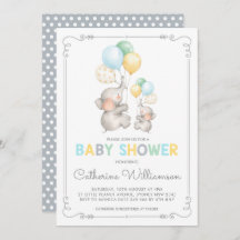 Modern Olifant Baby shower Minimalistisch Oerwoud 