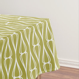Modern Olijf Wit Patroon Tafelkleed