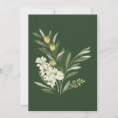 Modern olijfgroen bewaar de datum kaart (Achterkant)