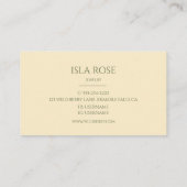 Modern Olijfgroen & Crème Visitekaartje (Achterkant)