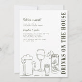 Modern Olijfgroen Housewarming Party Kaart (Voorkant)