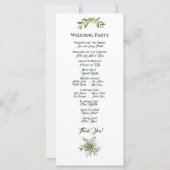 Modern Olijfgroen huwelijksprogramma (Achterkant)