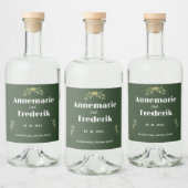Modern Olijfgroen Mousserende Wijn Label Likeurfles Etiket (Flessen)