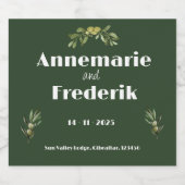 Modern Olijfgroen Mousserende Wijn Label Likeurfles Etiket (Enkel label)
