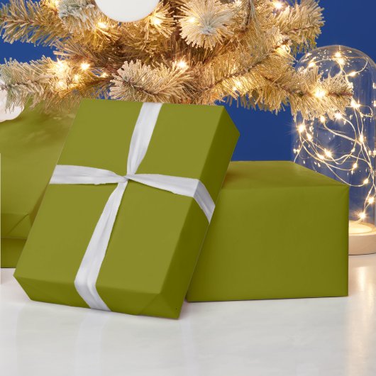 Modern Olijfgroen Plain Solid Color Cadeaupapier (Feestdagen)