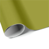 Modern Olijfgroen Plain Solid Color Cadeaupapier (Rol Hoek)