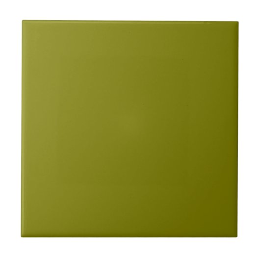 Modern Olijfgroen Plain Solid Color Tegeltje (Voorkant)