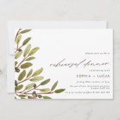 Modern Olijven en Greenery Rehearsal Dinner Kaart (Voorkant)