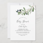 Modern Olive Branch Baby shower Kaart (Voorkant)