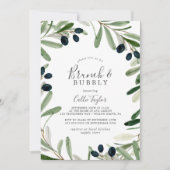 Modern Olive Branch Brunch & Bubble Vrijgezellenfe Kaart (Voorkant)