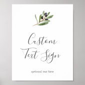 Modern Olive Branch Cards & Gifts Custom Text Sign Poster (Voorkant)