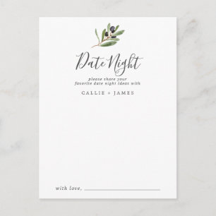 Modern Olive Branch Date Night Idea Kaarten
