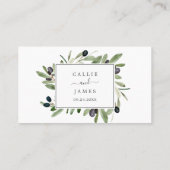 Modern Olive Branch Flat Wedding Plaatskaartje (Achterkant)