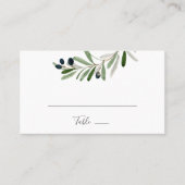 Modern Olive Branch Flat Wedding Plaatskaartje (Voorkant)