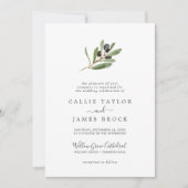 Modern Olive Branch Formal Wedding Kaart (Voorkant)
