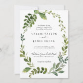 Modern Olive Branch Formal Wedding Kaart (Voorkant)