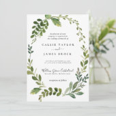 Modern Olive Branch Formal Wedding Kaart (Staand voorkant)