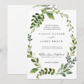 Modern Olive Branch Formal Wedding Kaart (Voorkant / Achterkant)