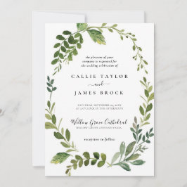 Modern Olive Branch Formal Wedding Kaart