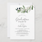 Modern Olive Branch Graduy Party Kaart (Voorkant)