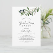 Modern Olive Branch Graduy Party Kaart (Staand voorkant)