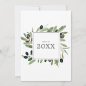 Modern Olive Branch Graduy Party Kaart (Achterkant)