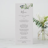 Modern Olive Branch | Gray Weddenrenmenu Menu (Staand voorkant)
