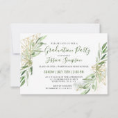 Modern Olive Branch Greenery Graduation Party Kaart (Voorkant)
