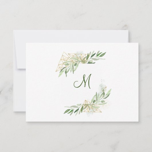 Modern Olive Branch Greenery Graduation Party Kaart (Achterkant)