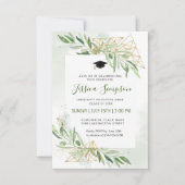 Modern Olive Branch Greenery Photo Afstuderen Kaart (Voorkant)