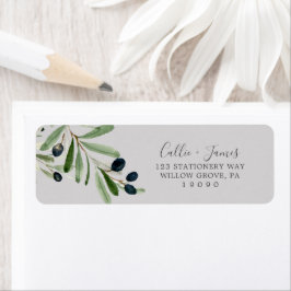 Modern Olive Branch | Grijs label retouradres