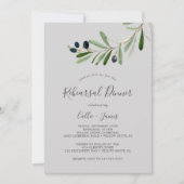 Modern Olive Branch | Grijze repetitie Kaart (Voorkant)